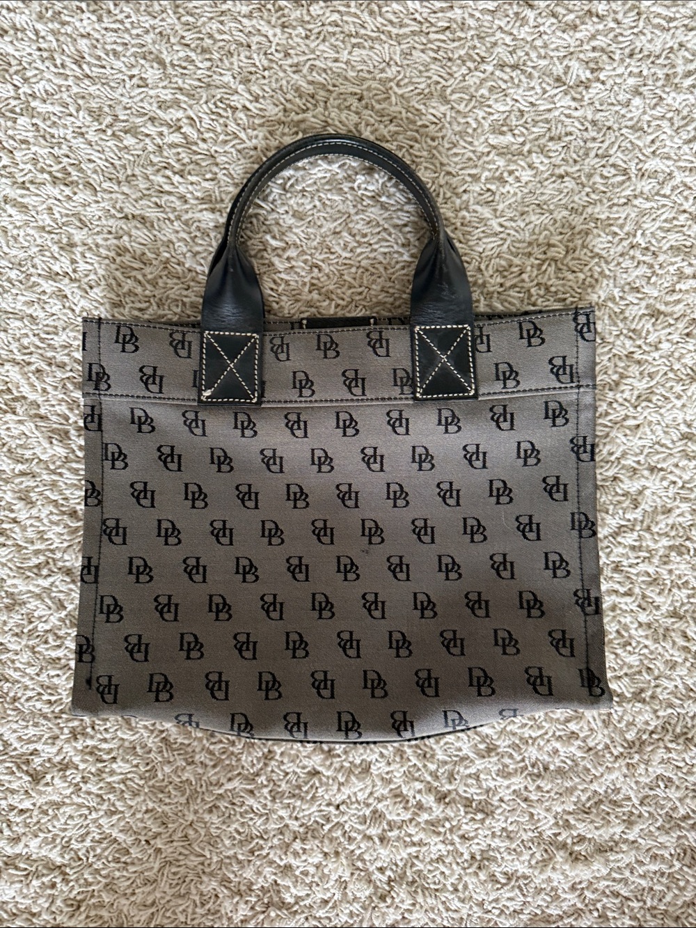 Dooney & Bourke Gray Logo Tote with Black Handles